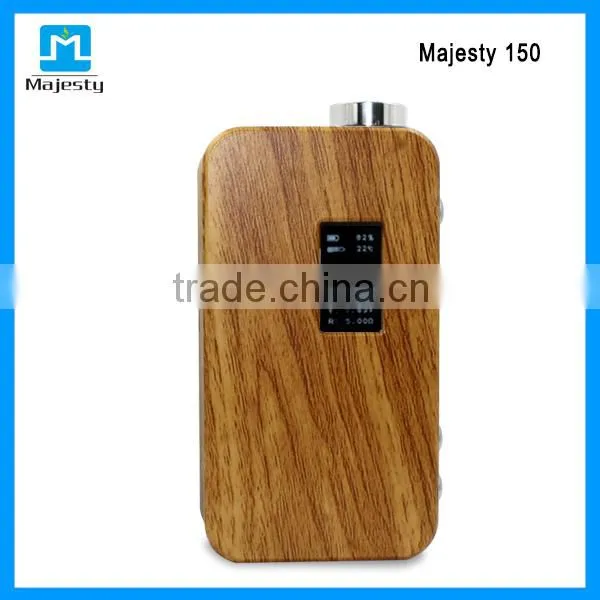 2015 New e Cig Mod Box Mod Majesty 150 Wood Box Mod With OLED Screen 150 Watt Box Mod Majesty 150