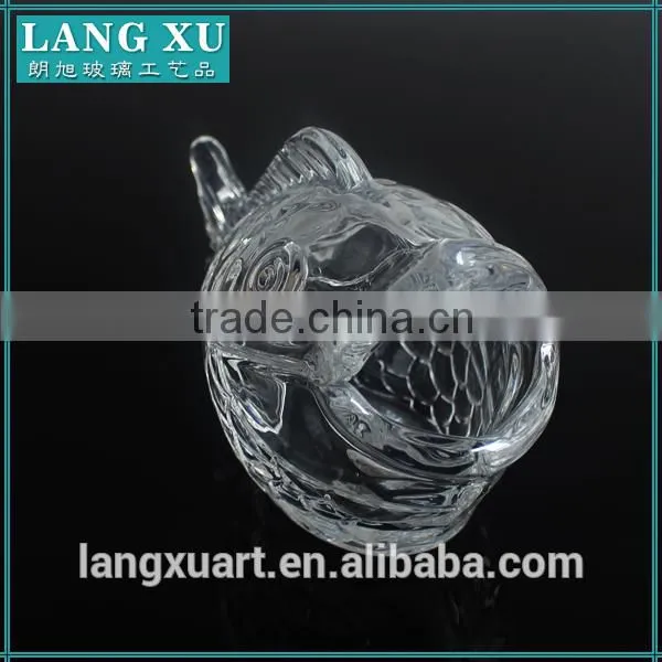 LX-T046 Handmade Crystal Fish Shape Animal-shaped Glass Jar for Cookie Candy Food Storage photo-4
