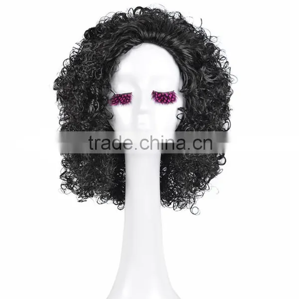 African American Natural Black Wig Kinky Afro Curly Curls Hair Cheap Wigs N510 photo-2