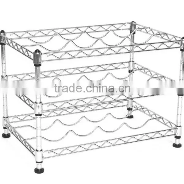 Customized Chrome Plated Metal Wine Rack photo-3