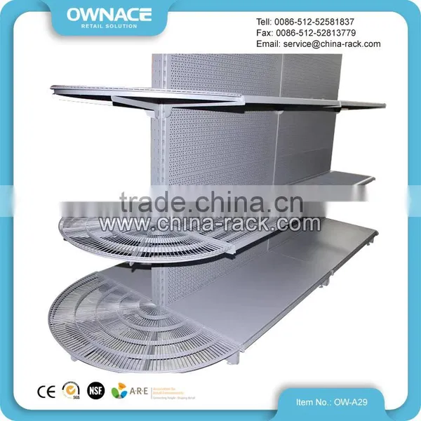 Supermarket Display Equipment Semicircle Net Folding Steel Chrome Wire Shelving photo-2