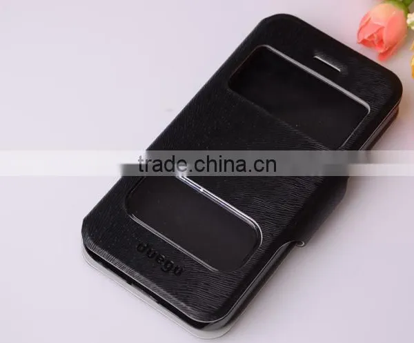 Double Sided Leather Case With Window for Iphone 5 Case Non Transparent photo-4