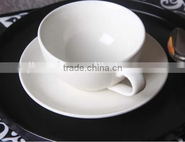 China Wholesale Bulk Ceramic Tea Cup and Saucer Set Modern Cafe Porcelain Cappuccino Coffee Cup and Saucer Set With Custom Logo photo-6