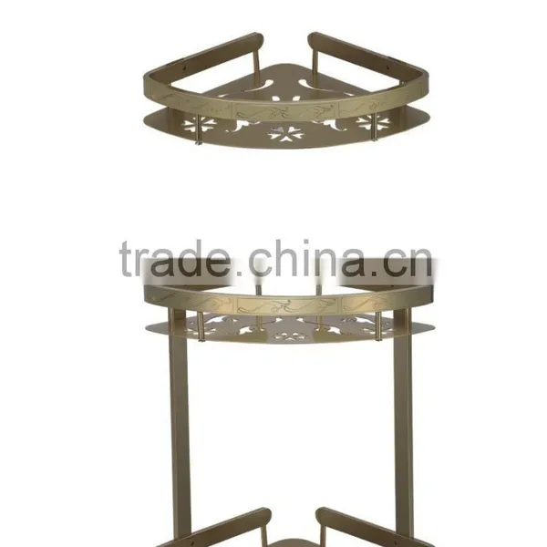 Homestar Hotel 2-tier Space Aluminum Triangle Bathroom Corner Shelf for Commodities photo-3