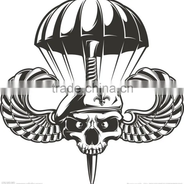 Water Transfer Summer USA Soldier Black Skull Customized Temporary Tattoo photo-2