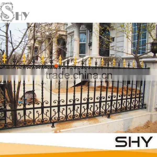 Beautiful Iron Fence Design With Gold Color / Wrought Iron Fence