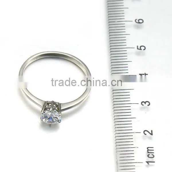 Wholesale Wedding Band Women Luxury Stainless Steel Slim Crystal Finger Rings Jewelry photo-3