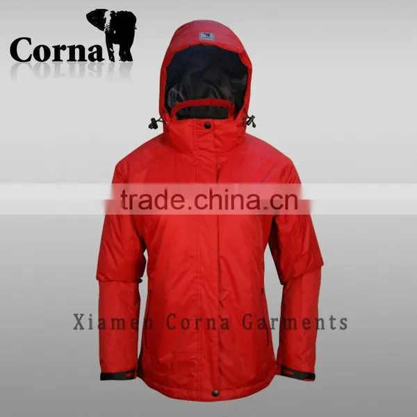 Women Waterproof Breathable Red Outdoor Jacket