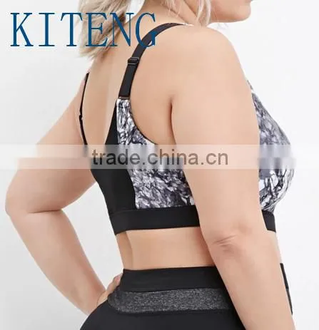 Kiteng 2016 High Quality Plus Size Marble Print Sports Bra Office In United States photo-3