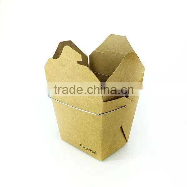 Disposable Craft Paper Curry Rice Box With Handle Fast Food Meal Boxes photo-3