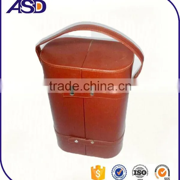 Respectable Elegance Portable Leather Wine Box for 2 Bottles/wine Gift Boxes