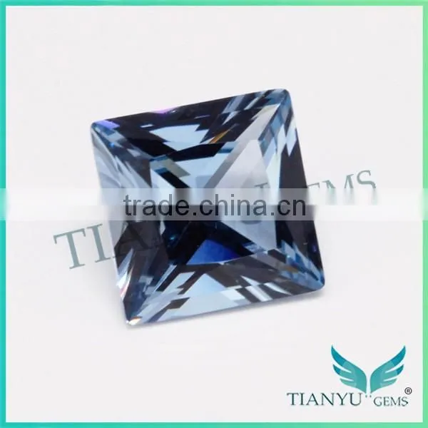 10x10mm Light Sea Blue 106# Square Princess Cut Synthetic Spinel photo-4