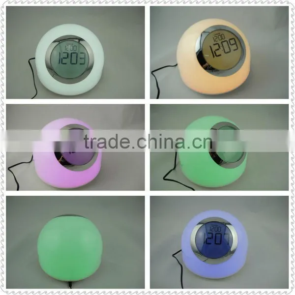 Multi Color Led Touch Light With Digital Alarm Clock Lava Lamp 7 Color Chaning Night Light Touch Led Desk Table Lamp photo-2