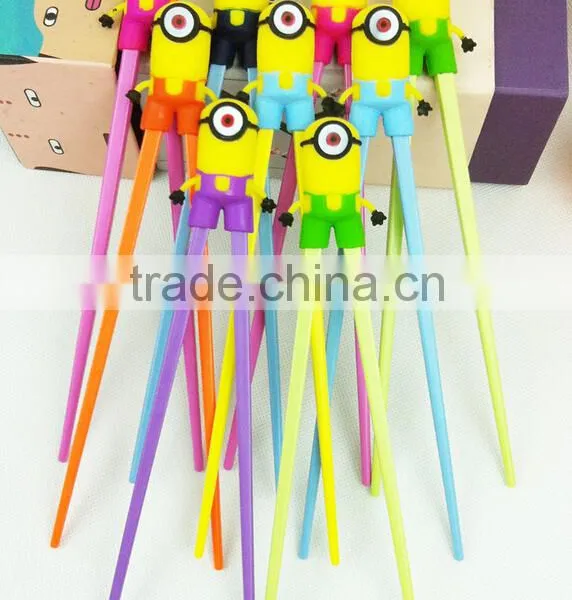 2016 News Cute Plastic Chopsticks With Silicone Guide/Functional Reusable Training Chopsticks photo-2