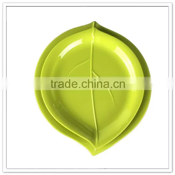 Top Quality Durable Hot Sale Cheap Family Use Solid Color Yellow Conch Shape Plate photo-2