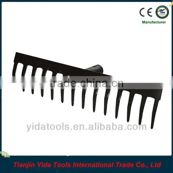16T 45# steel green painted metal rake head