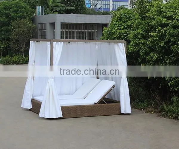 Wicker Furniture Quadrate Double Fabric Sun Loungers photo-3