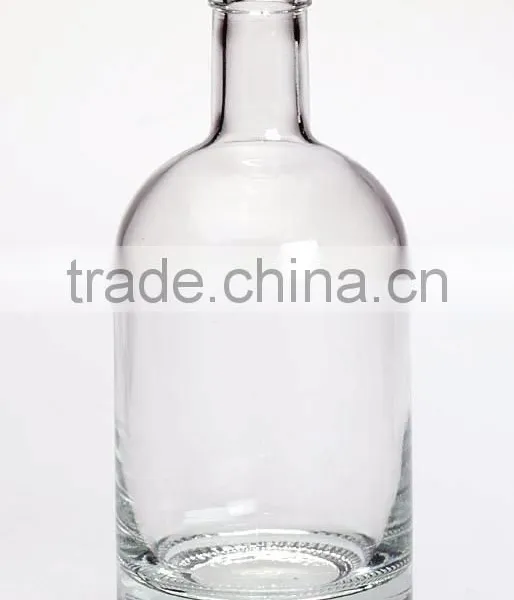 Food Grade Round Sealed Transparent 750ml Whisky Glass Bottle photo-3