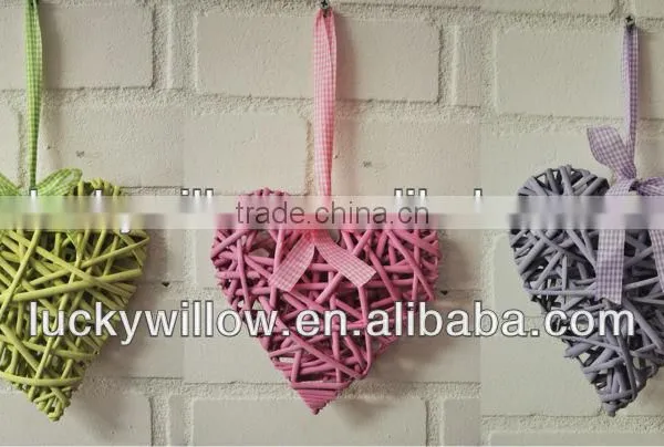 Christmas Wicker Heart-shape Wreath & Wicker Hanging Heart & Wicker Christmas Crafts photo-3
