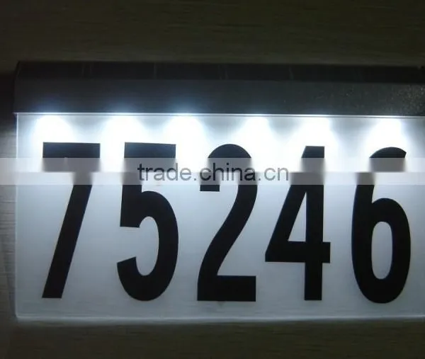 FQ-536 Aluminum Solar House Numbers Light Solar Door Light Solar Address Light With 2 Color Led Large Size photo-2