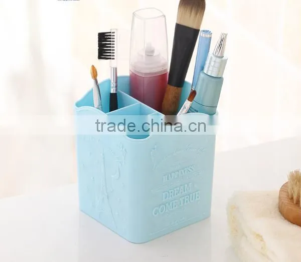 NEW Plastic Delicate 4 Compartment Colorful Barrel,pen Container for Study photo-3
