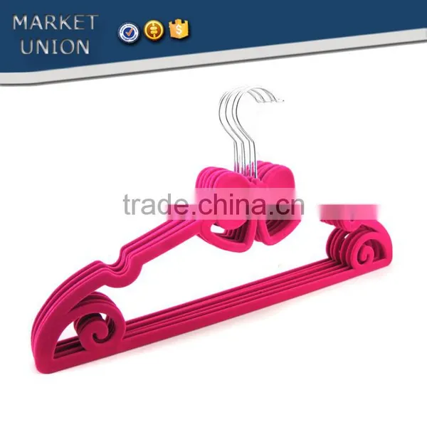 ABS Plastic Antiskid Velvet Hangers Flocking Clothes Hangers With Pulley,ABS,Nylon Villi,Chrome Plated Hook photo-2