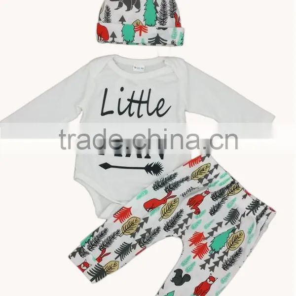 Wholesale Gifts Infants Toddlers Bodysuit and Pants Baby 3 Pcs Set photo-4