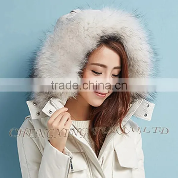 CX-A-01D Colorful Super Quality Big Real Raccoon Fur Trim For Hood photo-6