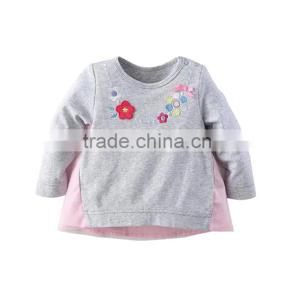 2017 Mom And Bab Fashion Baby Kids Clothes 100%cotton Girl T-shirt Wholesale Price Cheap Dress