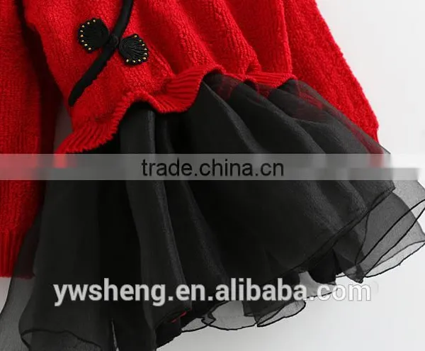 Girls Knitted Sweater Children Winter Paragraph Clothing Princess Tulle Skirt New Year Christmas Fancy Dress photo-6