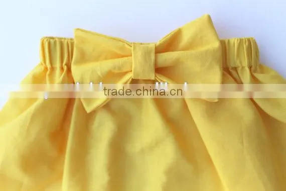 Wholesale Children's Boutique Clothing Yellow Bowknot Skirt Plus Size Dressy Skirts photo-4