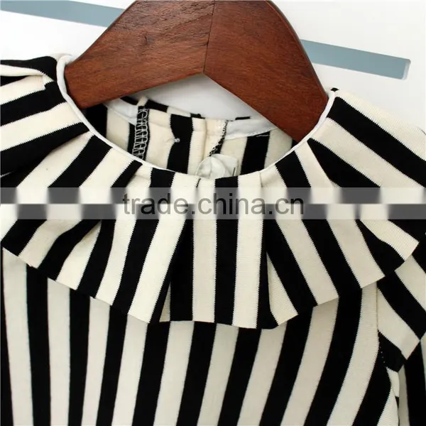 1-5 Years Wholesale 2017 New Girls Striped Shirt Autumn Long Sleeve Fashion Cotton Ruffle Girls Blouses photo-3