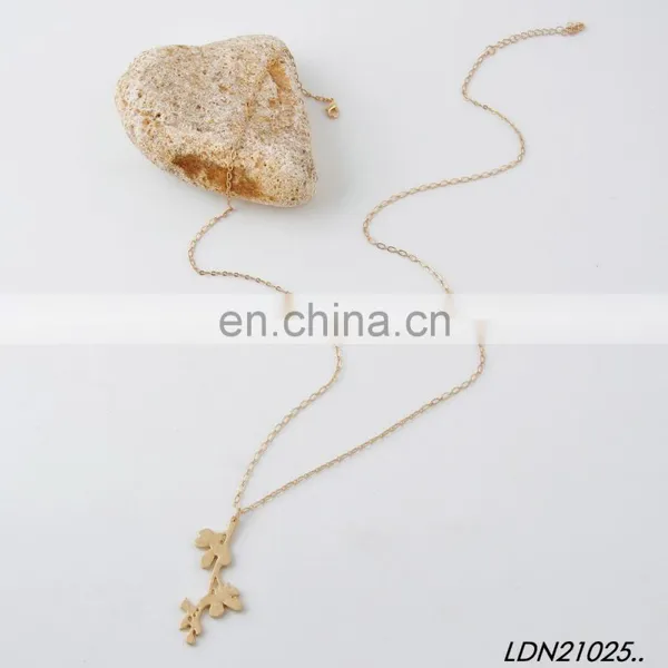 Latest Design Branch Pendant Gold Necklace Fashion Minimalist Necklace photo-3