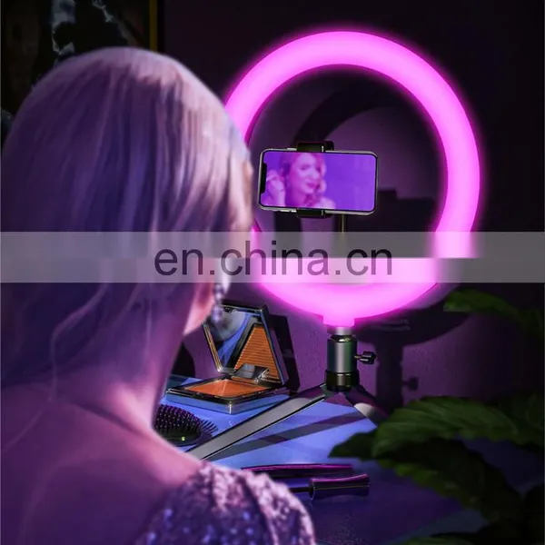 Photo LED Selfie Stick Ring Fill Light Dimmable Camera Phone Ring Lamp With Stand Tripod For Makeup Video Live Studio photo-7