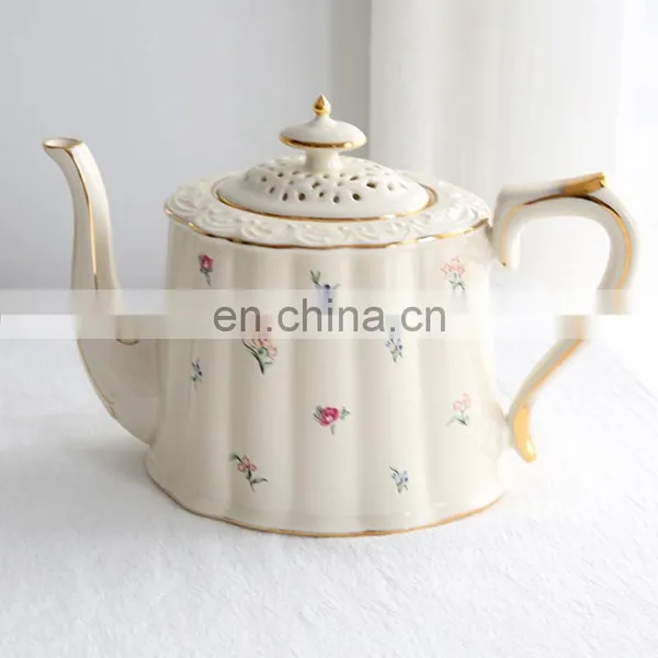 Custom English Gold Luxury Afternoon European Style Ceramic Porcelain Tea and Coffee Cup Pot Gift Set photo-3