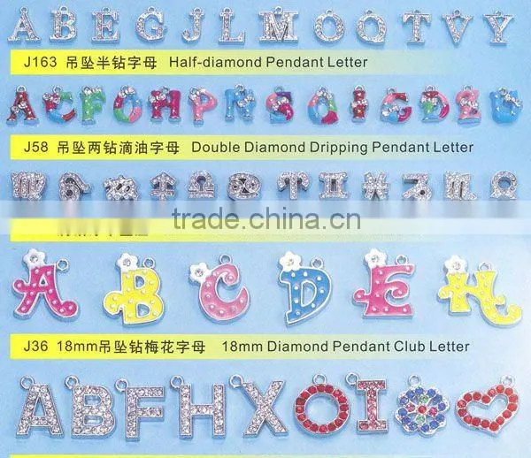 DIY Rhinestone Letter Slide Charm (product Catalog 21-25)
