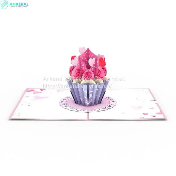 Love Cupcake 3D Folding Card Best Price Perfect Gift Card for Kids on Valentine’s Day photo-2