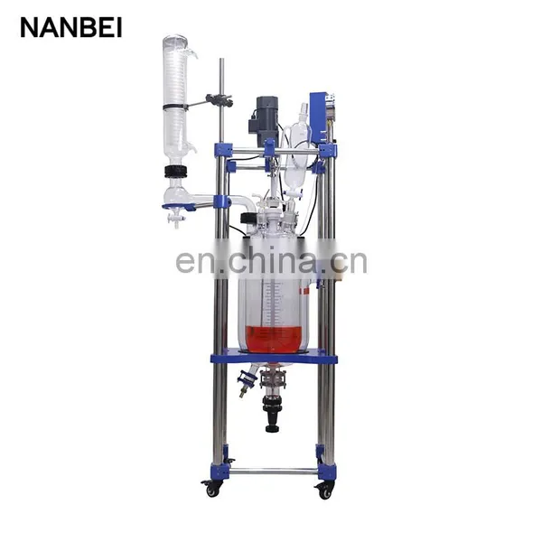 10L Lab Chemical Equipment Continuous Automatic Stirred Tank Double Layer Jacket Glass Reactor photo-3