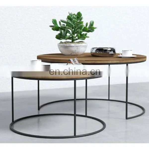 Bauhaus 2 Piece Multi-Coloured Round Nesting Coffee Table photo-2