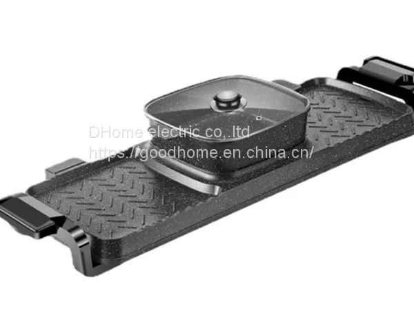 Multifunctional Rinsing and Roasting Integrated Pot Hot Pot Smokeless and Non Stick Grill Plate Barbecue Machine（Wechat:13510231336）