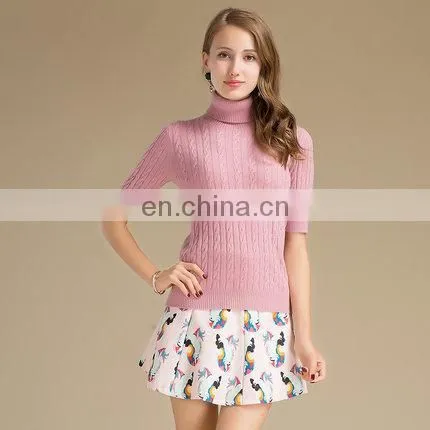 2017 Unique Mature Women In Tight Mongolian Pullover Cashmere Turtleneck Sweater photo-3