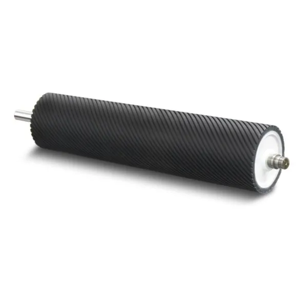 Durable Spiral Grooved Sander Roller With Drive Pulley for Woodworking Sanding Machine photo-2