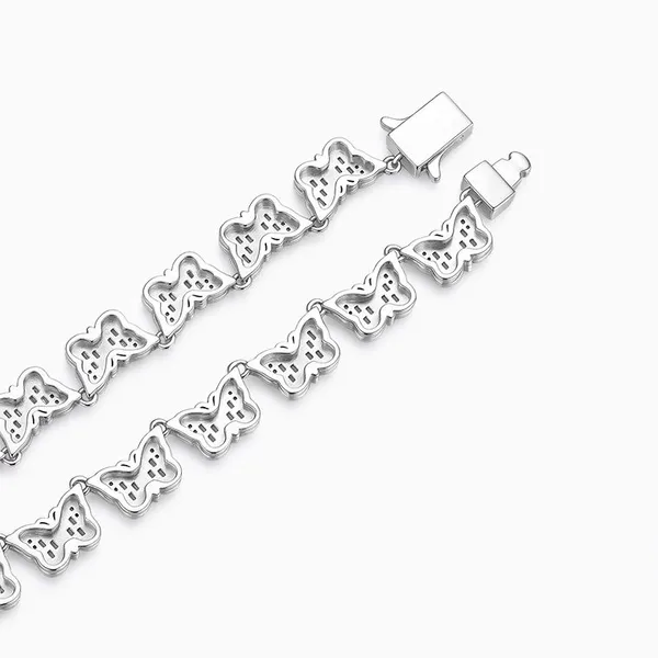 Shining Star Jewelry Bling Moissanite Butterfly Chain Necklace For Women Men photo-3