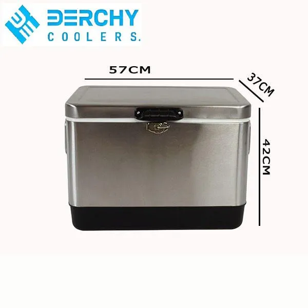 51L Stainless Steel Cooler Box Ice Box With Bottle Opener Coolers for Party and Camping photo-2