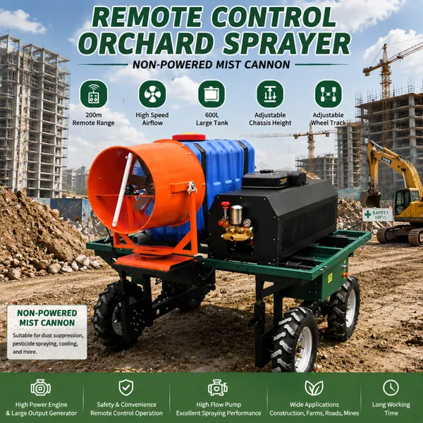 600L Remote Control Agricultural Spray Vehicle with High Pressure Mist Cannon for Orchard Pest Control and Cooling