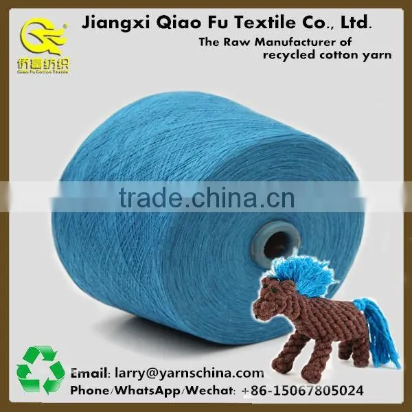 Open End Carded Recycled Cotton Polyester Yarn for Making Hand Made Colorful Pet Rope Ball Toys photo-5