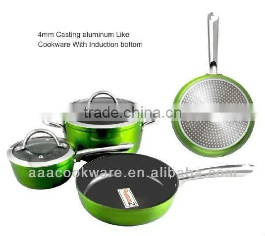 5Pcs High Quality 4mm casting aluminum like Cookware Set