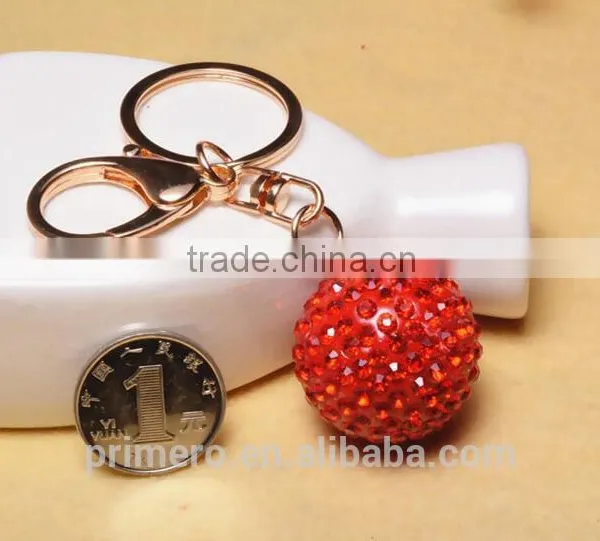 3D Alloy Metal Luxury Car Crystal Rhinestone Ball Keyring Keychain Wholesale photo-5