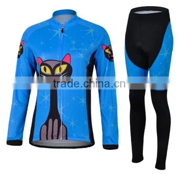 Thermal Fleece Winter Cycling Jacket Cycle Jersey With Long Pants Bib