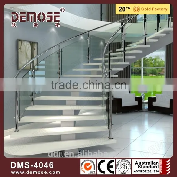 Carbon Steel Indoor Staircase Design Stairs Grill Design With Glass Balustrade photo-2